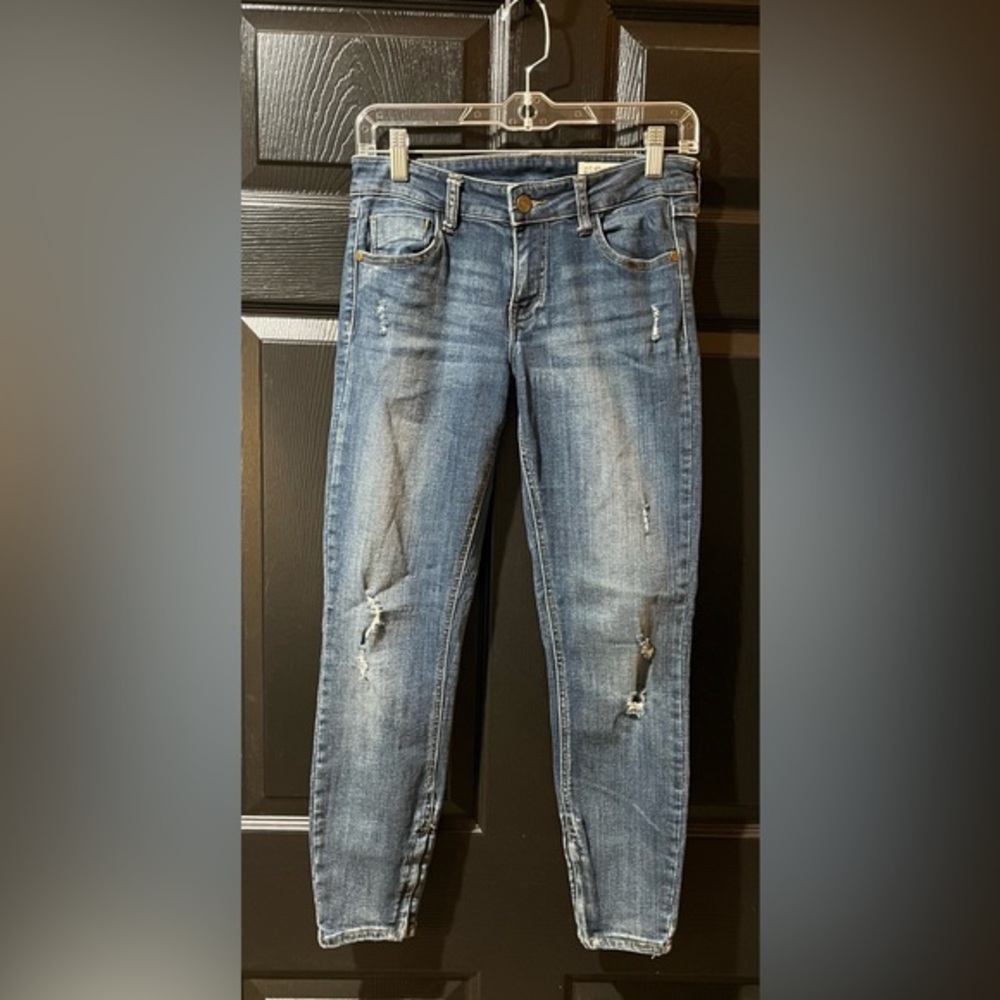 Pistola Ankle Zip Distressed Jeans